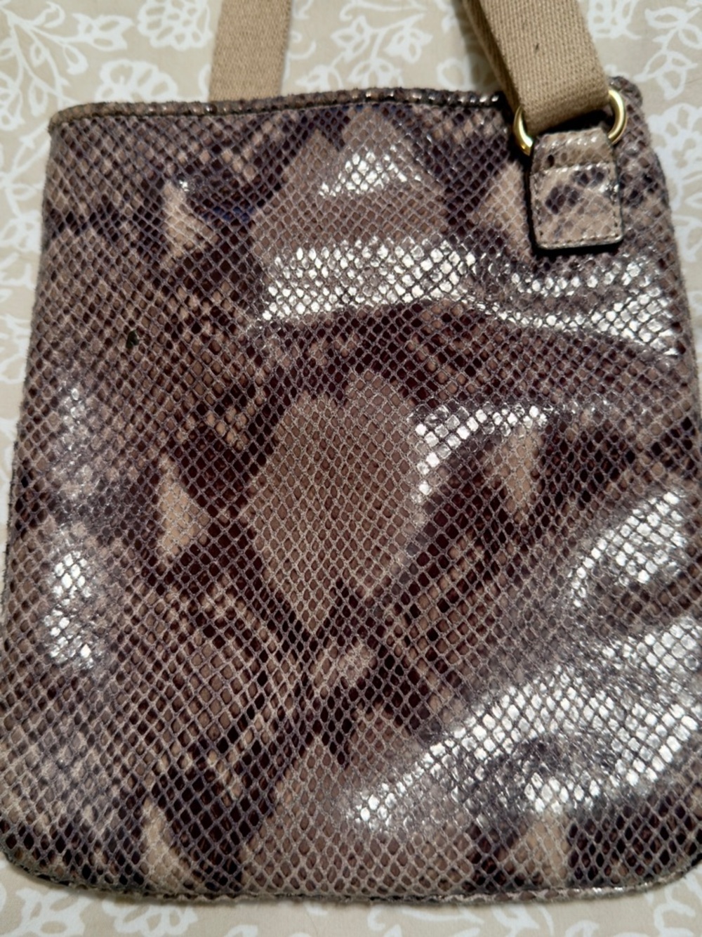 MICHAEL KORS  Fulton Logo Snake Print Crossbody Messenger Bag - Picture 4 of 11